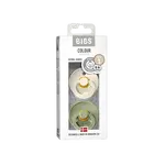 BIBS Dudlíky z přírodního kaučuku - velikost 1 Sage/Ivory 2 ks