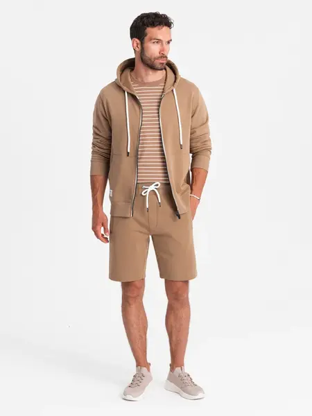 Ombre Men's sweatshirt set unbuttoned sweatshirt + shorts