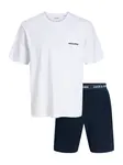 JACK & JONES Krátke pyžamo 'JACEVEREST'  tmavomodrá / biela