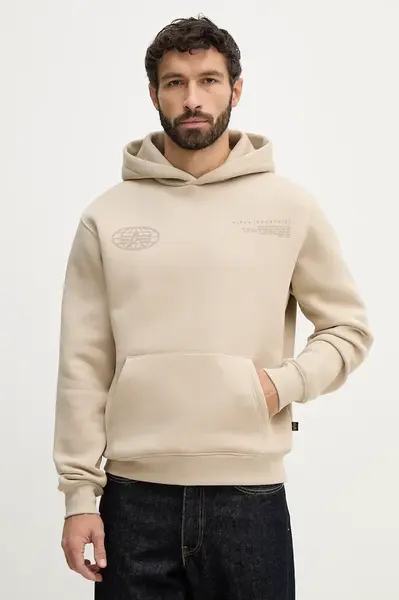 Mikina Alpha Industries World Logo Backprint Hoodie