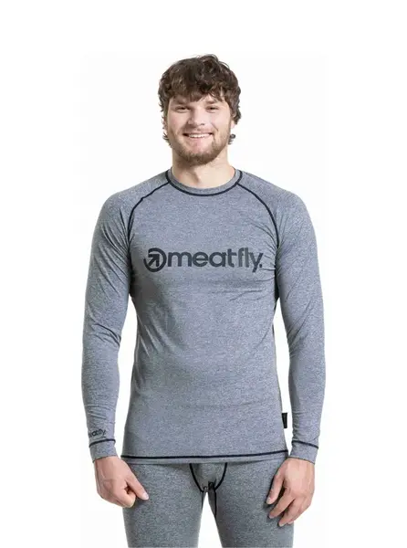 Meatfly pánské termo tričko Avery Charcoal Heather | Šedá | Velikost L