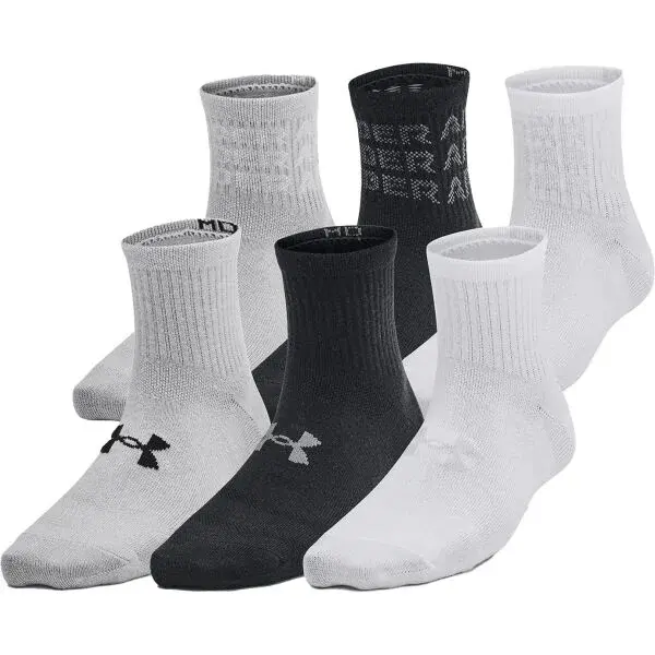 Under Armour ESSENTIAL QTR 6PK Dětské ponožky, černá, velikost