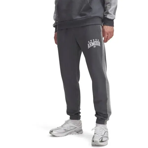 Under Armour RIVAL FLEECE COLORBLOCK Pánské tepláky, tmavě šedá, velikost L