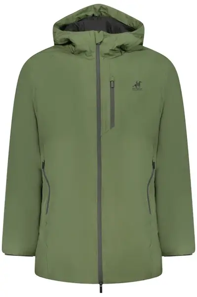 Zelená pánská bunda s kapucí