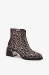 Kožené členkové topánky s leopardím vzorom