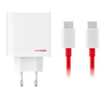 OnePlus SuperVooc 80W GaN Dual USB-A + USB-C Cestovní Nabíječka + USB-C/USB-C Kabel bílá