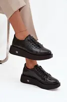 Kožené lakované dámske platformové topánky Artiker