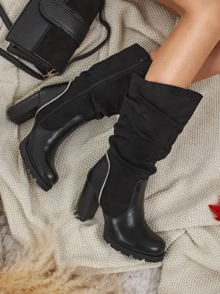 Dámské kozačky Resti z ekosemiše s nařaseným svrškem