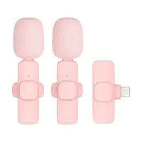 MG K1 bezdrôtový lavalier mikrofón Lightning 2ks, ružový