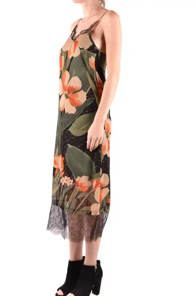 Květinové maxi šaty s krajkou