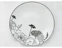 Dezertní talíř Luna Black Flower, 20 cm