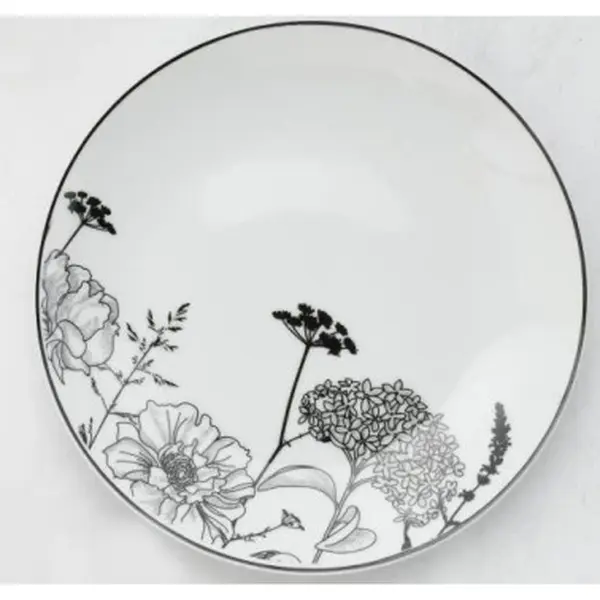 Dezertní talíř Luna Black Flower, 20 cm