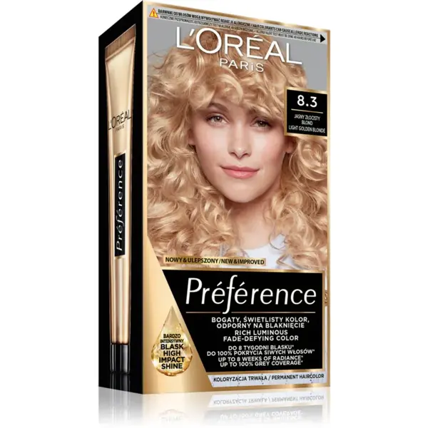 L’Oréal Paris Préférence barva na vlasy odstín 8.3 Light golden blonde 1 ks