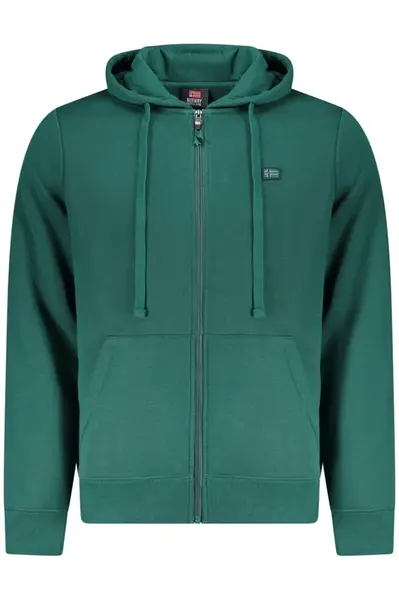 Zelená pánská mikina s kapucí