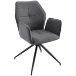 Carryhome ŽIDLE S PODRUČKAMI, železo, tkaná látka, černá, tmavě šedá