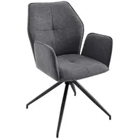 Carryhome ŽIDLE S PODRUČKAMI, železo, tkaná látka, černá, tmavě šedá