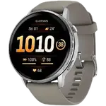 GARMIN Venu 4 stříbrný + šedý silikonový řemínek 45 mm