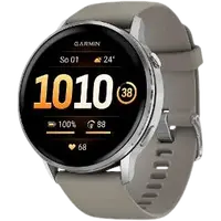 GARMIN Venu 4 stříbrný + šedý silikonový řemínek 45 mm