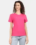 Dámské bavlněné tričko s krátkým rukávem kilpi prolix-w růžová 40
