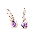 Cutie Jewellery Prekrásne detské náušnice z ružového zlata C1537-10-X-4 fialová