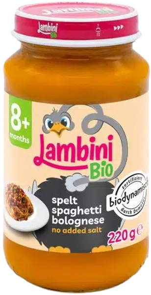 LAMBINI BIO Demeter příkrm špaldové špagety Bolognese 220 g