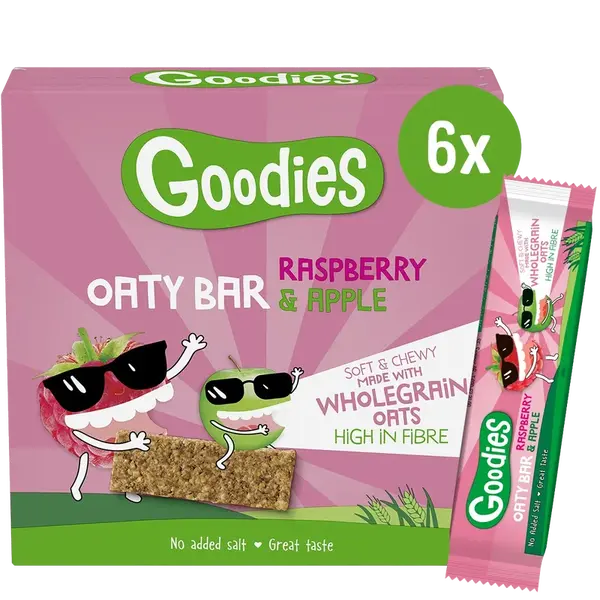 GOODIES Ovesné tyčinky malina a jablko 6 x 23 g