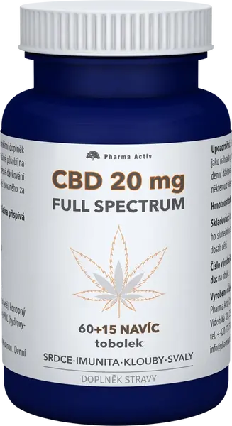 PHARMA ACTIV CBD 20mg Full Spectrum 60+15 tobolek