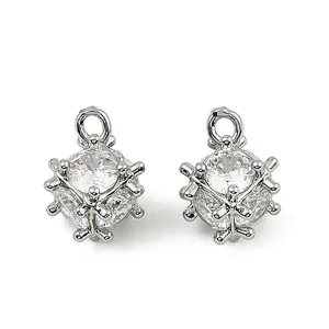 Brass Micro Pave Cubic Zirconia Pendants