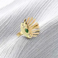 304 Stainless Steel with Rhinestone Open Rings