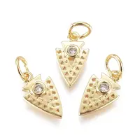 Brass Micro Pave Cubic Zirconia Charms