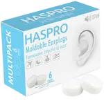 HASPRO Mold6 silikonové špunty do uší, bílé 6 párů 12 ks