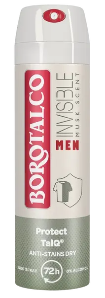 BOROTALCO Men Invisible Musk Scent Protect TalQ, Deodorant sprej pro muže 150 ml