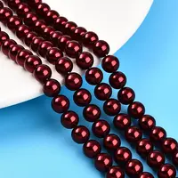 Baking Painted Pearlized Glass Pearl Bead Strands