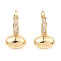 Brass with Cubic Zirconia Hoop Earrings