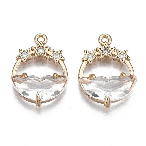 Faceted Transparent Glass Pendants