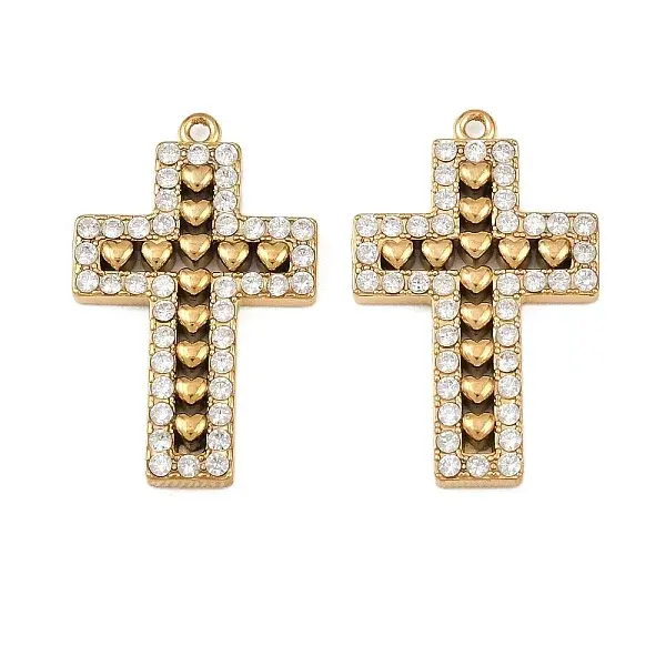 304 Stainless Steel Micro Pave Cubic Zirconia Pendants