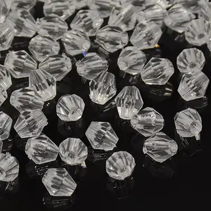 Faceted Bicone Transparent Acrylic Beads