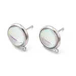 Brass Glass Stud Earrings