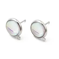 Brass Glass Stud Earrings