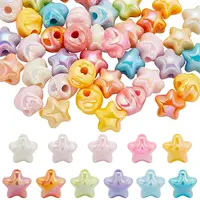 60Pcs UV Plating Iridescent Acrylic Beads