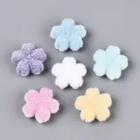 Flocking Opaque Acrylic Flower Beads