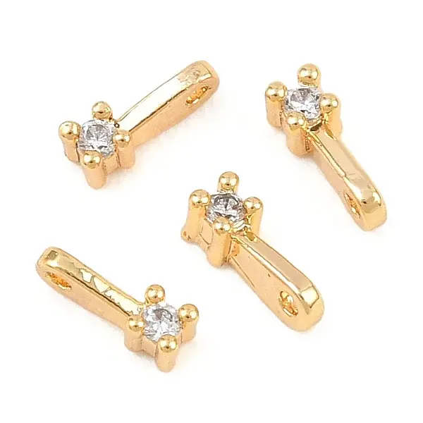 Brass Micro Pave Cubic Zirconia Charms