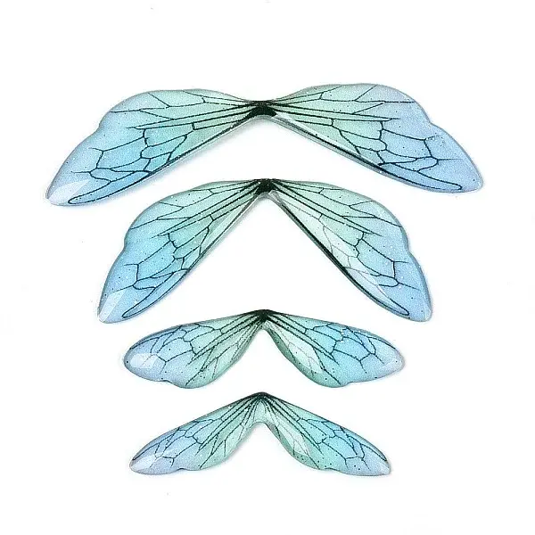 3Pcs Transparent Epoxy Resin Butterfly Wings Cabochons