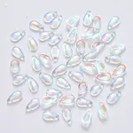 Transparent Spray Painted Glass Charms