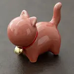 Ceramic Cat Figurines with Bell