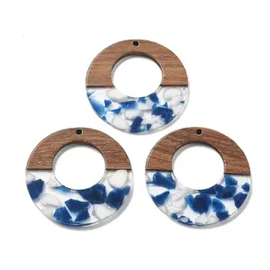 Resin and Walnut Pendants