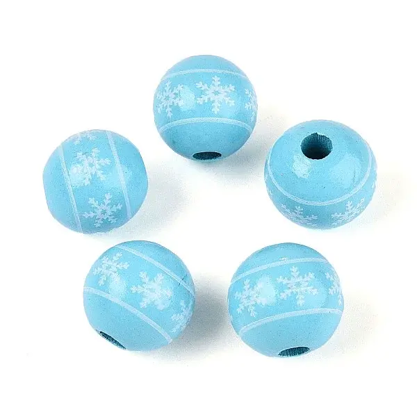 Christmas Spray Painted Schima Wood Beads