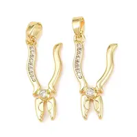 Brass Micro Pave Clear Cubic Zirconia Pendants