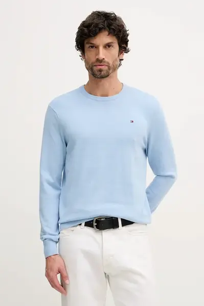 Bavlněný svetr Tommy Hilfiger modrá barva, MW0MW39999