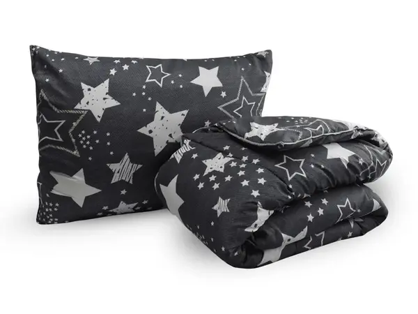 Set celoroční přikrývky 140x200 cm z dutého vlákna s polštářem 70x90 cm DREAM STAR
